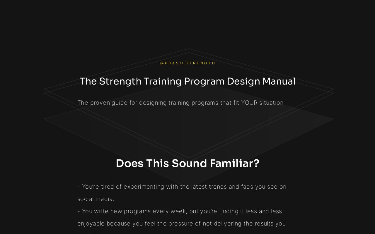 Strength Training Program Design Manual